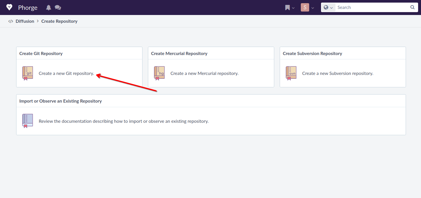 Choice of version control system, with Git highlighted